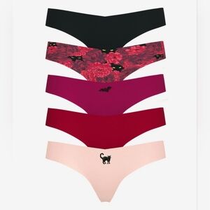 Victoria's Secret No Show Thong Panty 5 Pack.